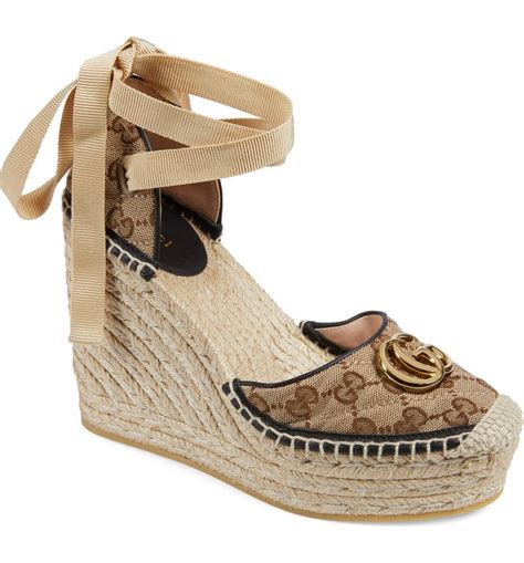 gucci pilar gg espadrilles|gucci espadrille wedges.